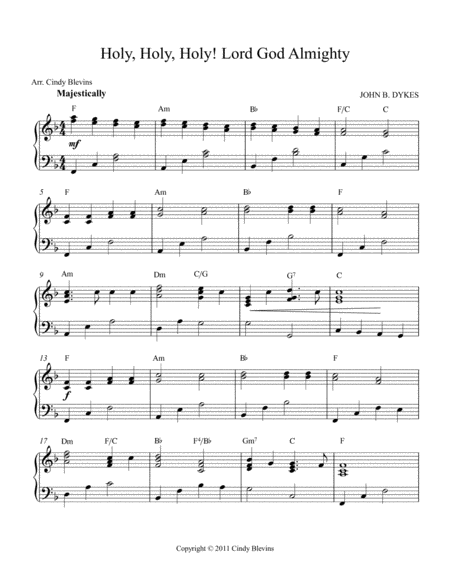 Holy Holy Holy Arranged For Lever Or Pedal Harp From My Book 15 Hymns Page 2