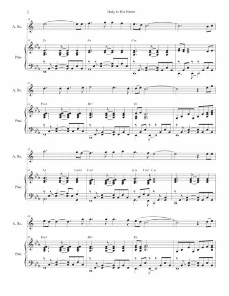 Holy Is His Name Alto Saxophone And Piano Page 2