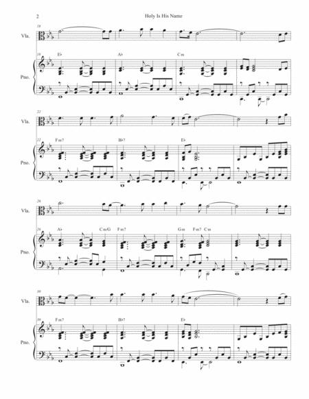 Holy Is His Name Viola Solo And Piano Page 2