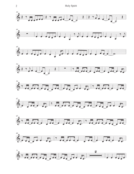 Holy Spirit Easy Key Of C Trumpet Page 2