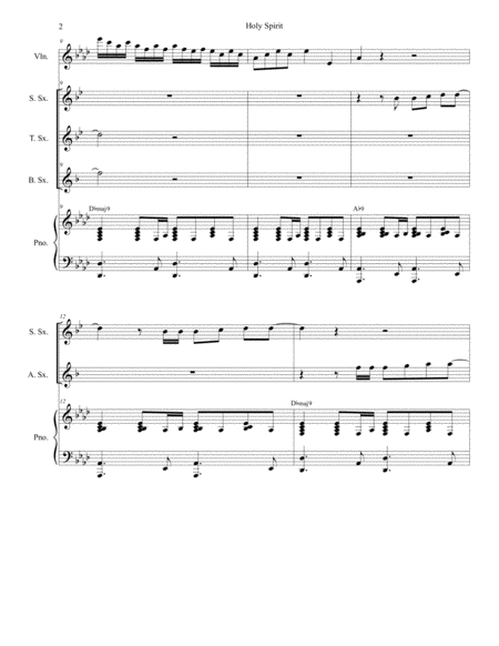Holy Spirit For Saxophone Quartet Page 2