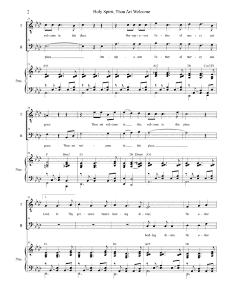 Holy Spirit Thou Art Welcome For 2 Part Choir Tb Page 2