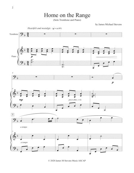 Home On The Range Trombone Piano Page 2