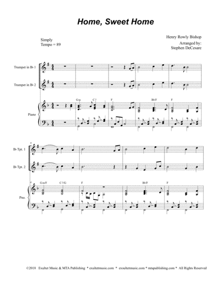 Home Sweet Home For Brass Quartet Page 2