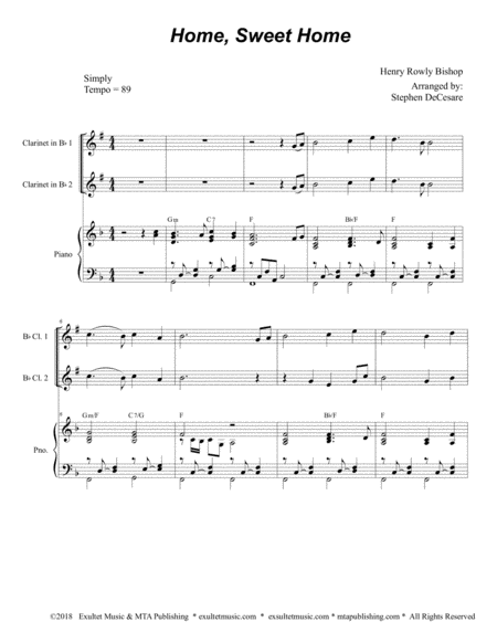 Home Sweet Home For Clarinet Choir Page 2