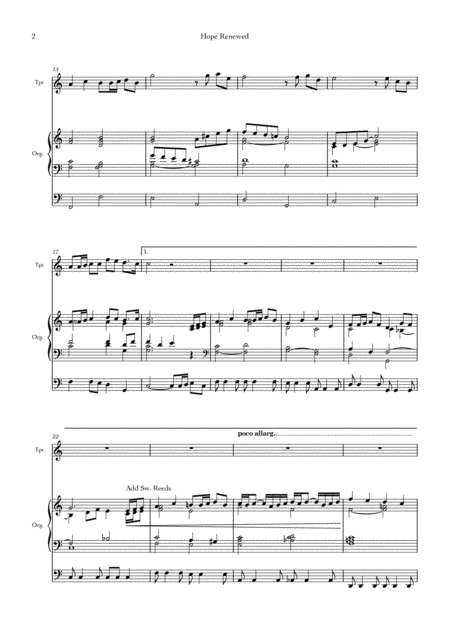 Hope Renewed Version For Trumpet And Organ Page 2