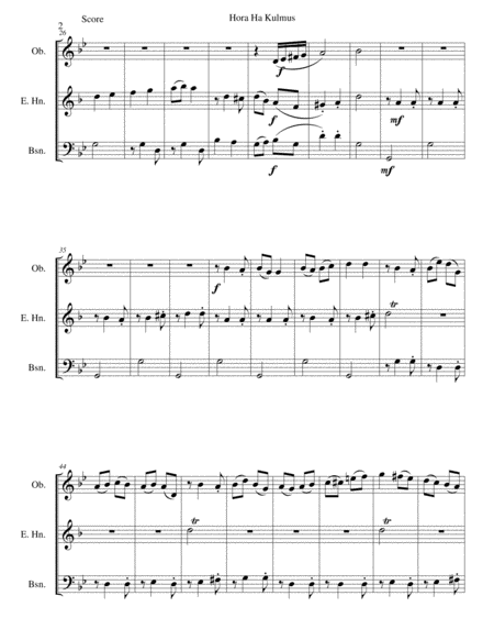 Hora Ha Kulmus Dance Of The Quill For Double Reed Trio Oboe Cor Anglais Bassoon Page 2