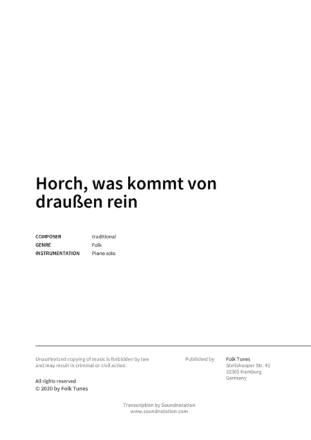 Horch Was Kommt Von Drauen Rein Page 2