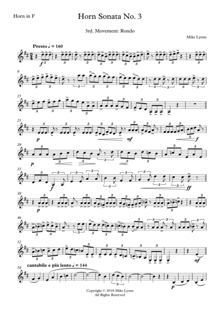 Horn Sonata No 3 3rd Movement Rondo Presto Page 2
