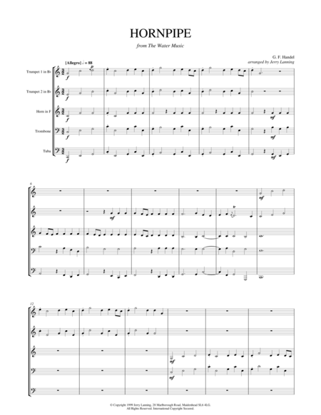 Hornpipe From The Water Music Brass Quintet Page 2