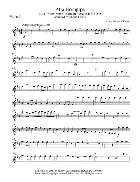 Hornpipe From Water Music String Quartet For String Quartet Page 2