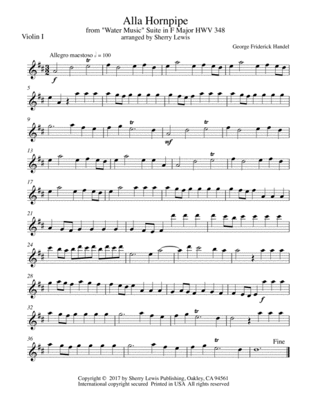 Hornpipe From Water Music String Trio For String Trio Page 2