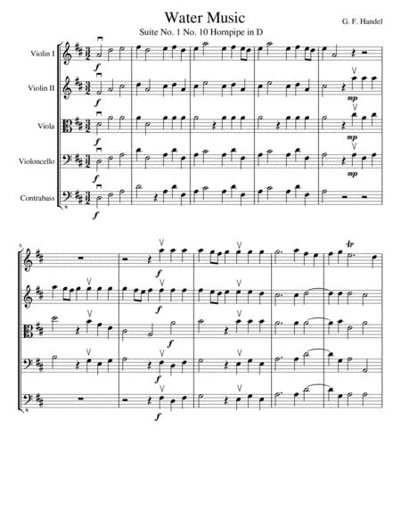 Hornpipe In D From Water Music String Orchestra Page 2