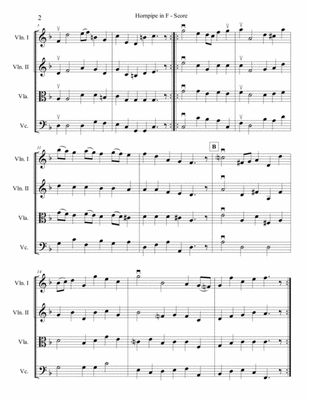 Hornpipe In F For String Quartet Page 2