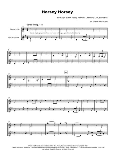 Horsey Horsey Nursery Rhyme For Clarinet And Alto Saxophone Duet Page 2