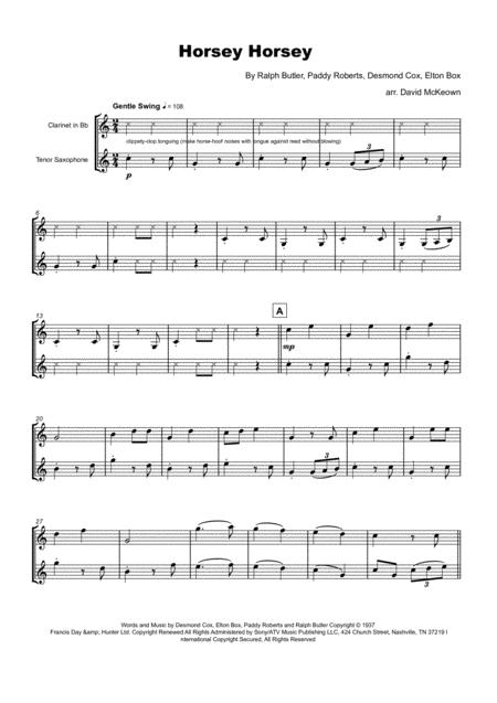 Horsey Horsey Nursery Rhyme For Clarinet And Tenor Saxophone Duet Page 2