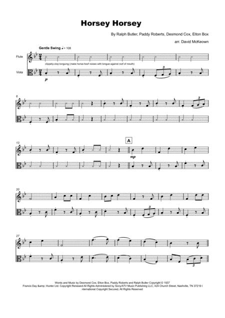 Horsey Horsey Nursery Rhyme For Flute And Viola Duet Page 2