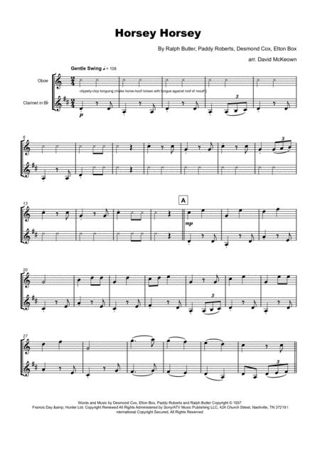 Horsey Horsey Nursery Rhyme For Oboe And Clarinet Duet Page 2