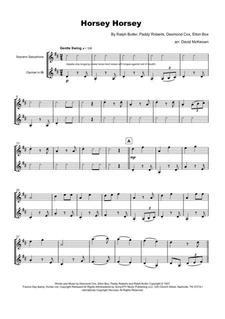 Horsey Horsey Nursery Rhyme For Soprano Saxophone And Clarinet Duet Page 2