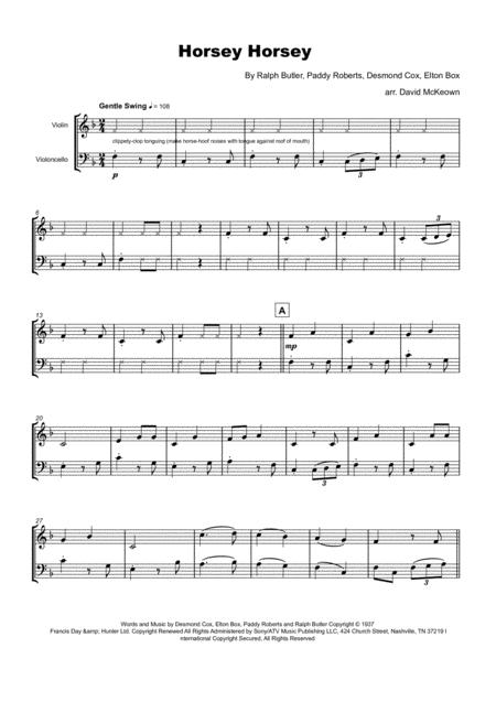 Horsey Horsey Nursery Rhyme For Violin And Cello Duet Page 2