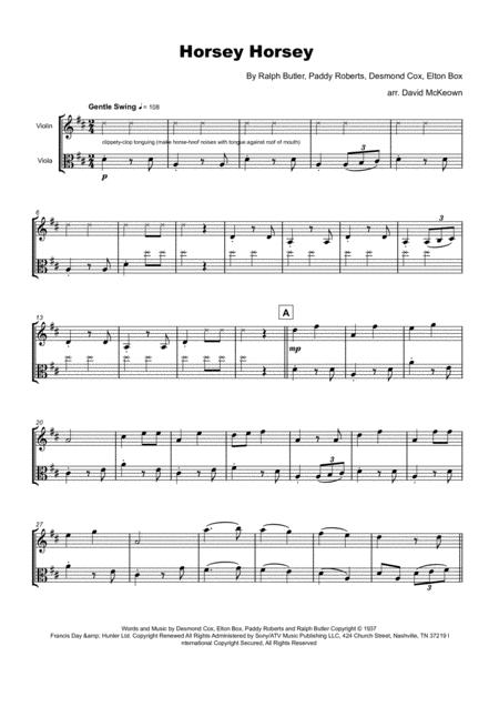 Horsey Horsey Nursery Rhyme For Violin And Viola Duet Page 2