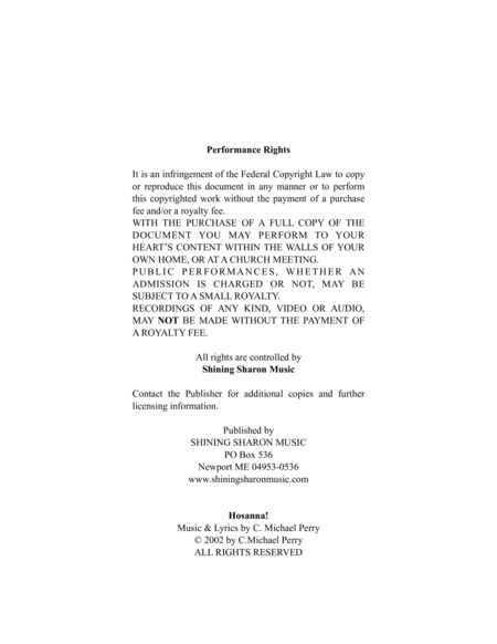 Hosanna Full Score Parts Page 2