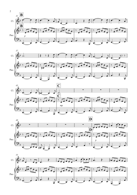House Of The Rising Sun For Clarinet And Piano Page 2
