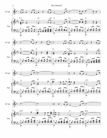 How Beautiful For Bb Trumpet Solo And Piano Page 2