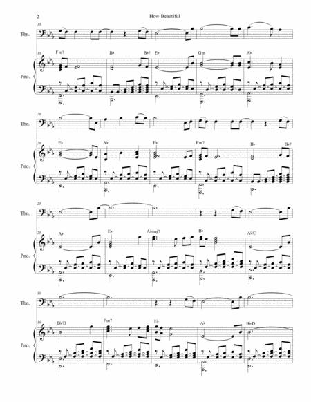 How Beautiful For Trombone Solo And Piano Page 2
