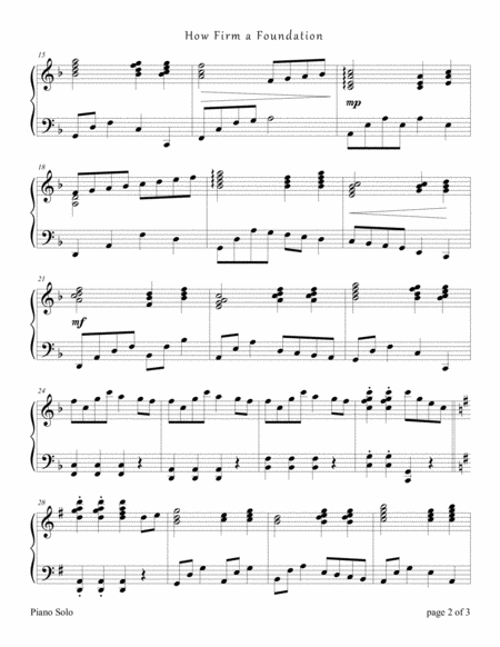 How Firm A Foundation Piano Solo Page 2