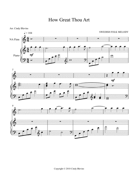 How Great Thou Art Arranged For Piano And Native American Flute Page 2