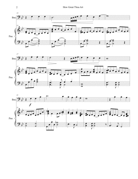 How Great Thou Art For Bassoon And Piano Page 2