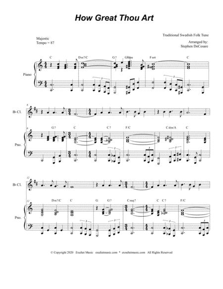 How Great Thou Art For Bb Clarinet Solo Piano Accompaniment Page 2