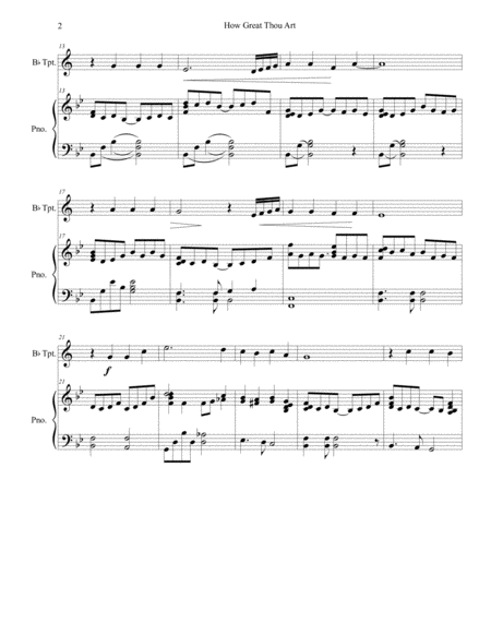 How Great Thou Art For Bb Trumpet And Piano Page 2