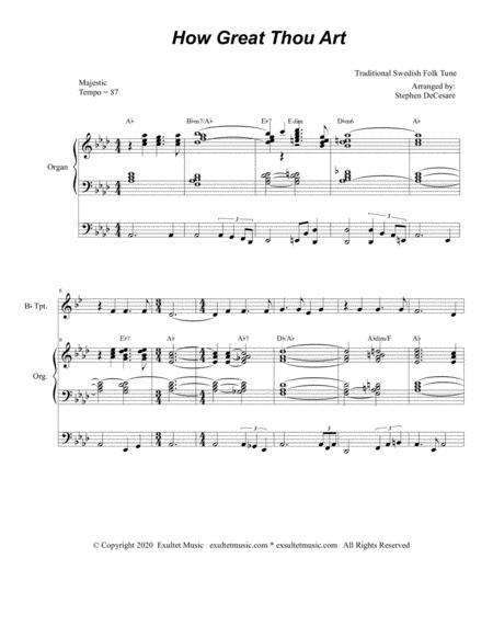 How Great Thou Art For Bb Trumpet Solo Organ Accompaniment Page 2