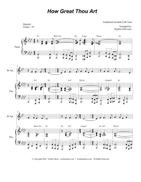 How Great Thou Art For Bb Trumpet Solo Piano Accompaniment Page 2