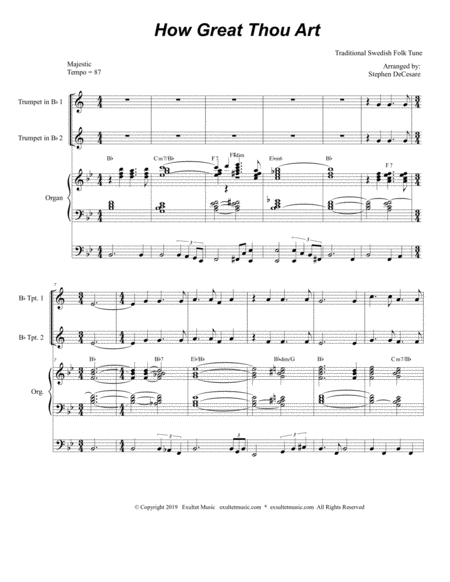 How Great Thou Art For Brass Quartet Organ Accompaniment Alternate Version Page 2