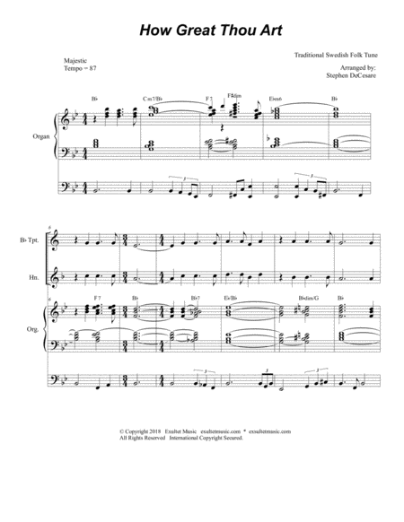 How Great Thou Art For Brass Trio Organ Accompaniment Page 2