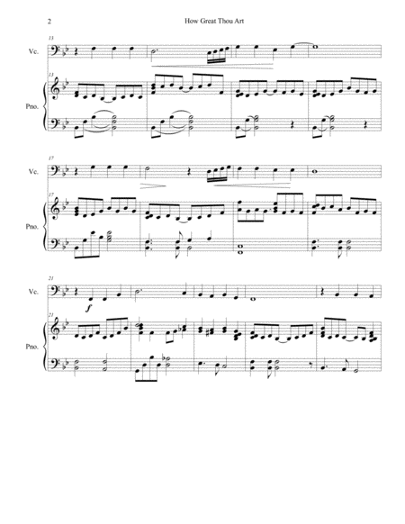 How Great Thou Art For Cello And Piano Page 2