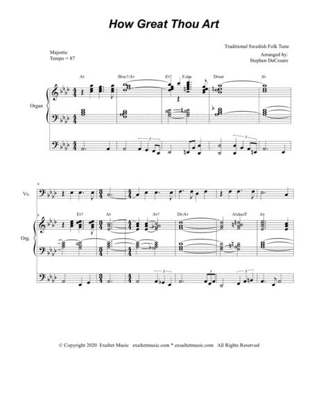 How Great Thou Art For Cello Solo Organ Accompaniment Page 2