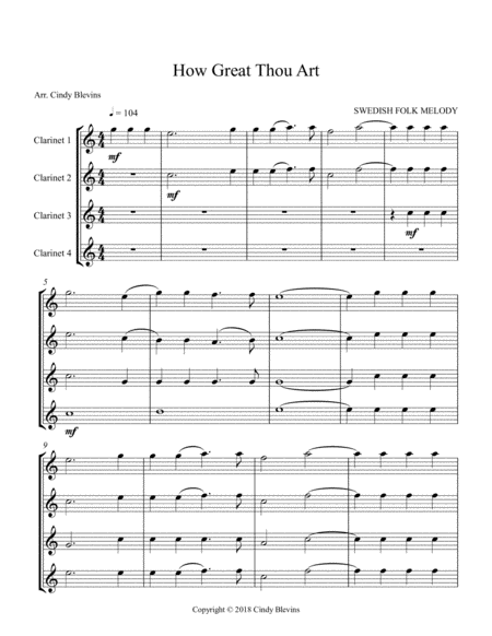 How Great Thou Art For Clarinet Quartet Page 2