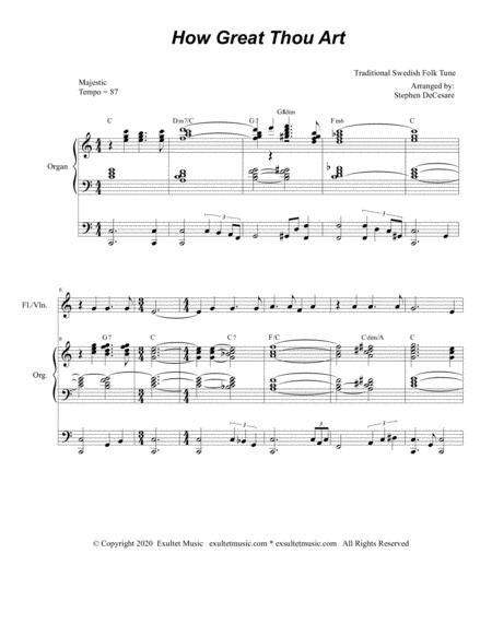 How Great Thou Art For Flute Or Violin Solo Organ Accompaniment Page 2