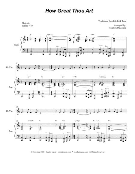 How Great Thou Art For Flute Or Violin Solo Piano Accompaniment Page 2