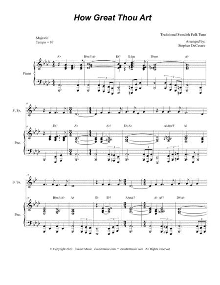 How Great Thou Art For Soprano Saxophone Solo Piano Accompaniment Page 2