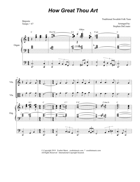 How Great Thou Art For String Trio Organ Accompaniment Page 2