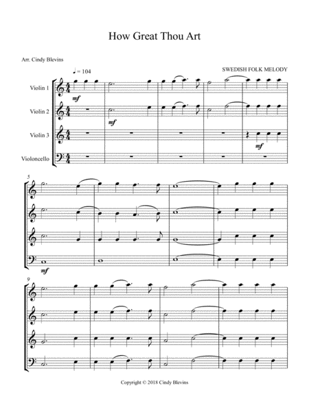 How Great Thou Art For Three Violins And Cello Page 2