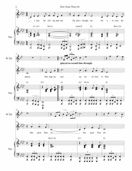 How Great Thou Art For Unison Choir Piano Accompaniment Page 2