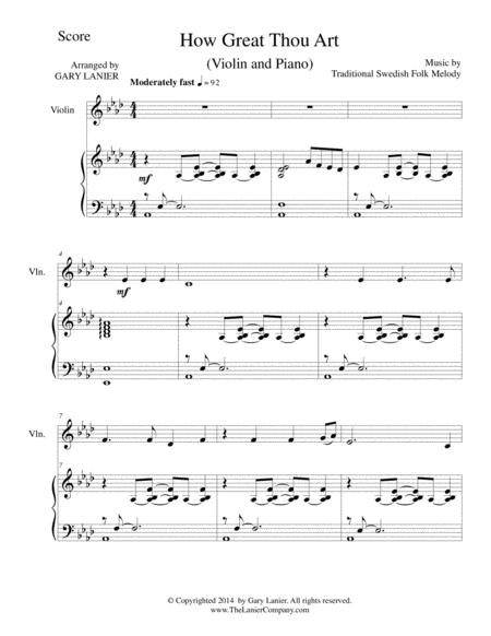 How Great Thou Art For Violin And Piano With Scorepart Page 2