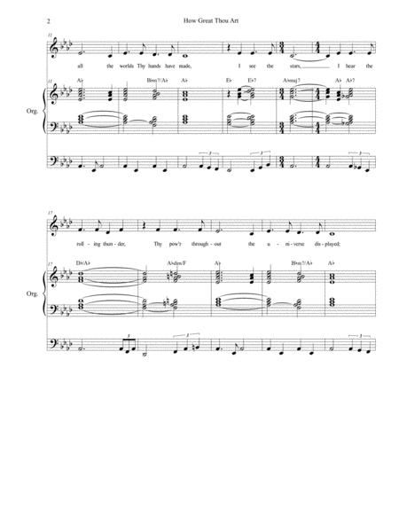 How Great Thou Art For Vocal Solo Organ Accompaniment Page 2