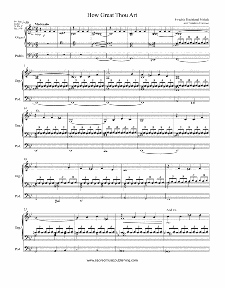 How Great Thou Art Organ Page 2